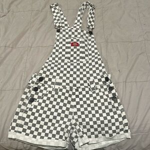 Dickies race print checkered overalls, size small